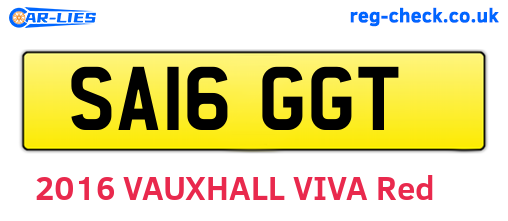 SA16GGT are the vehicle registration plates.