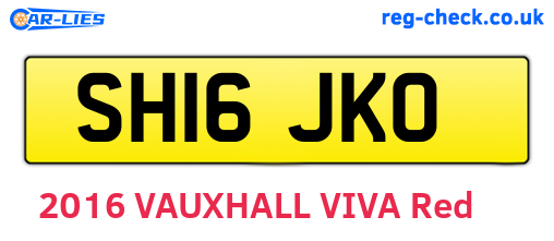 SH16JKO are the vehicle registration plates.