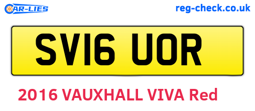SV16UOR are the vehicle registration plates.