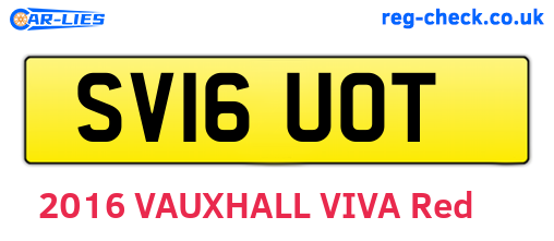 SV16UOT are the vehicle registration plates.