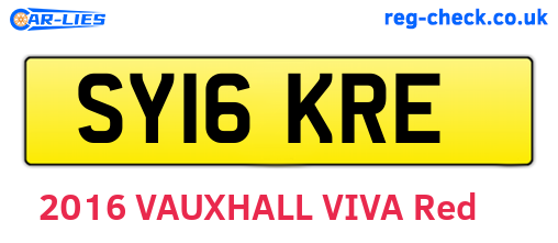 SY16KRE are the vehicle registration plates.