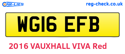 WG16EFB are the vehicle registration plates.