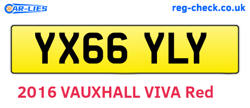 YX66YLY are the vehicle registration plates.