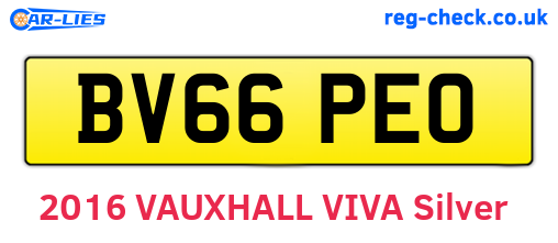 BV66PEO are the vehicle registration plates.