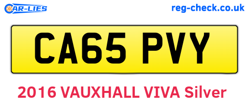 CA65PVY are the vehicle registration plates.