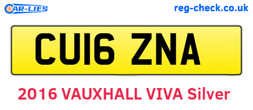 CU16ZNA are the vehicle registration plates.