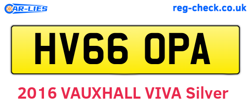 HV66OPA are the vehicle registration plates.