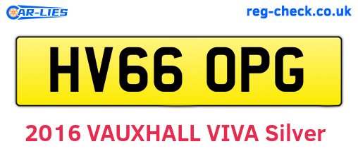 HV66OPG are the vehicle registration plates.
