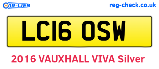 LC16OSW are the vehicle registration plates.