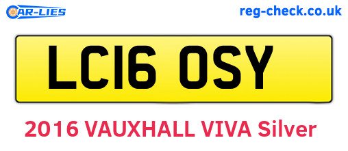 LC16OSY are the vehicle registration plates.