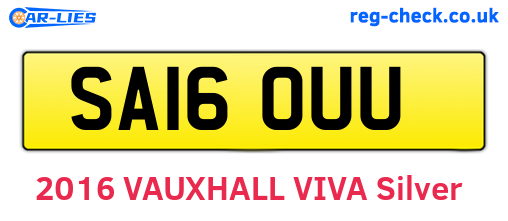 SA16OUU are the vehicle registration plates.