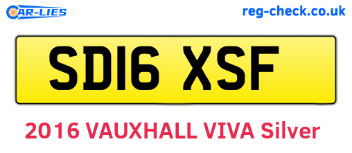 SD16XSF are the vehicle registration plates.