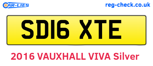SD16XTE are the vehicle registration plates.