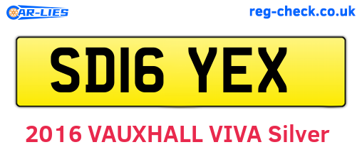 SD16YEX are the vehicle registration plates.