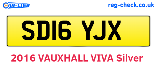 SD16YJX are the vehicle registration plates.