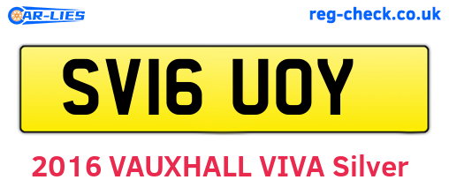 SV16UOY are the vehicle registration plates.