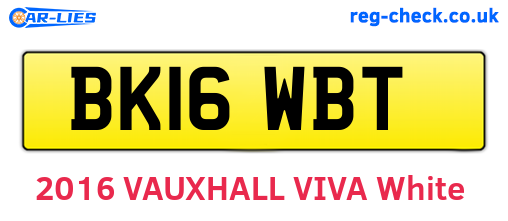 BK16WBT are the vehicle registration plates.