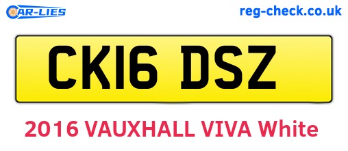 CK16DSZ are the vehicle registration plates.