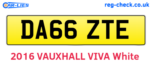 DA66ZTE are the vehicle registration plates.