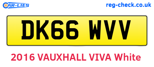 DK66WVV are the vehicle registration plates.