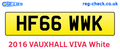 HF66WWK are the vehicle registration plates.