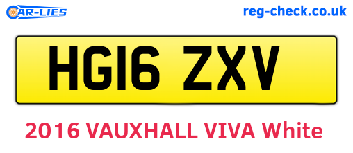 HG16ZXV are the vehicle registration plates.