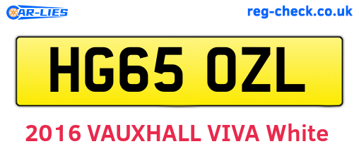 HG65OZL are the vehicle registration plates.