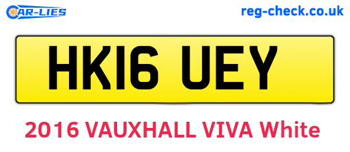 HK16UEY are the vehicle registration plates.