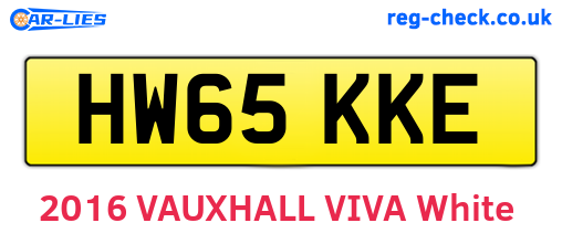 HW65KKE are the vehicle registration plates.