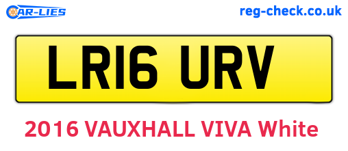LR16URV are the vehicle registration plates.