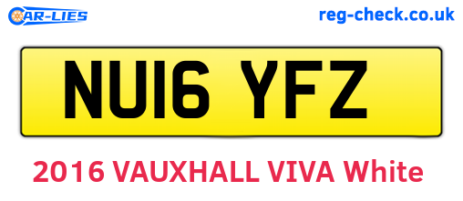 NU16YFZ are the vehicle registration plates.