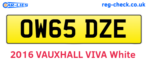 OW65DZE are the vehicle registration plates.