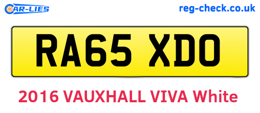 RA65XDO are the vehicle registration plates.