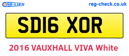 SD16XOR are the vehicle registration plates.