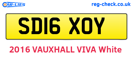 SD16XOY are the vehicle registration plates.