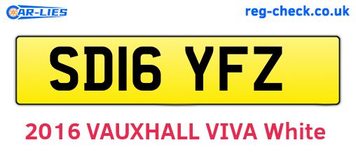 SD16YFZ are the vehicle registration plates.