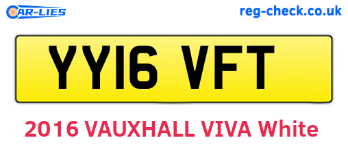 YY16VFT are the vehicle registration plates.