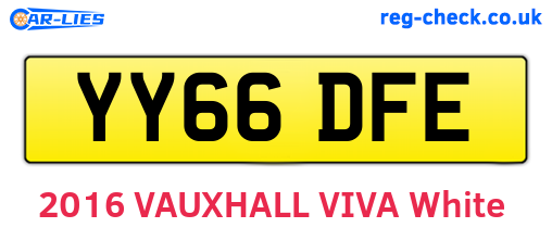 YY66DFE are the vehicle registration plates.