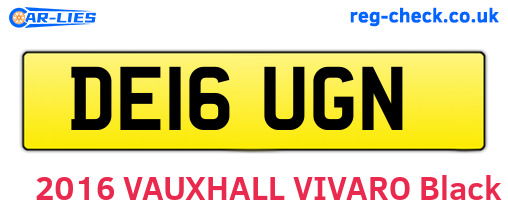 DE16UGN are the vehicle registration plates.