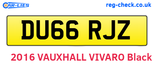 DU66RJZ are the vehicle registration plates.