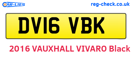 DV16VBK are the vehicle registration plates.