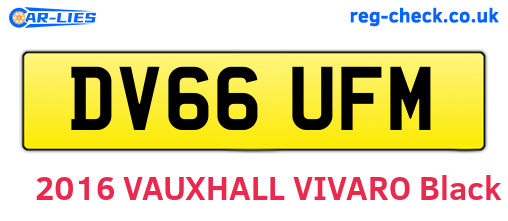 DV66UFM are the vehicle registration plates.