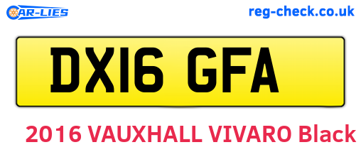 DX16GFA are the vehicle registration plates.