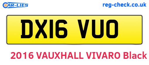 DX16VUO are the vehicle registration plates.