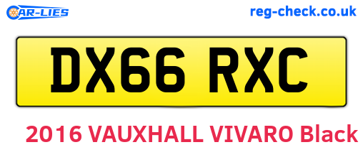 DX66RXC are the vehicle registration plates.