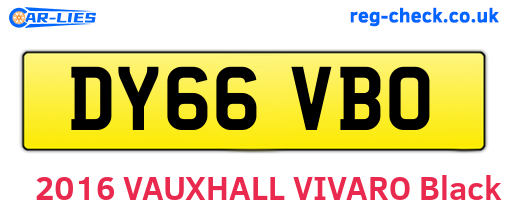 DY66VBO are the vehicle registration plates.