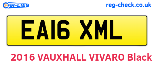 EA16XML are the vehicle registration plates.