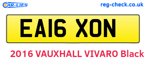 EA16XON are the vehicle registration plates.