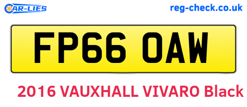 FP66OAW are the vehicle registration plates.