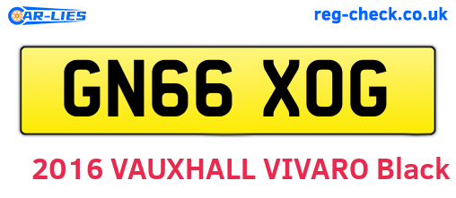 GN66XOG are the vehicle registration plates.